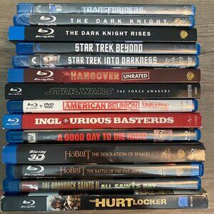 Lot of 14 BluRay Movies Batman Star Trek Hobbit Etc